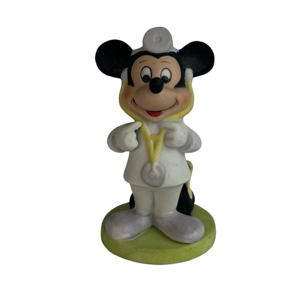 Vintage Disney Mickey Mouse Doctor Figurine Ceramic Bisque Korea Medical